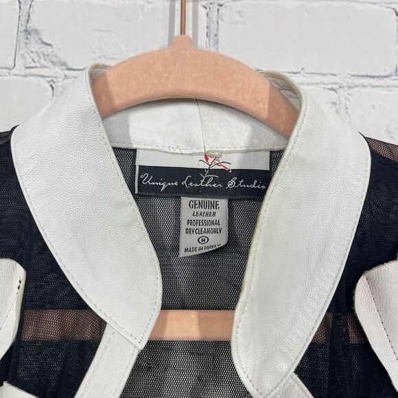 Unique Leather Studio Cover Up Jacket Leather Sheer Medium Fairy Wedding Coat - Picture 4 of 9